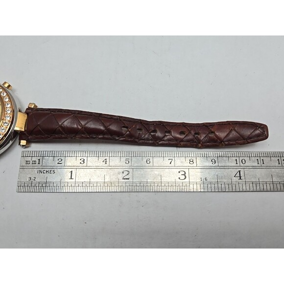 Tommy Bahama Womens Swiss Quartz Crystal Bezel Brown Leather Watch New Battery - Picture 8 of 13